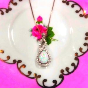 ❇️ Gorgeous Sterling Fire Opal Necklace ❇️